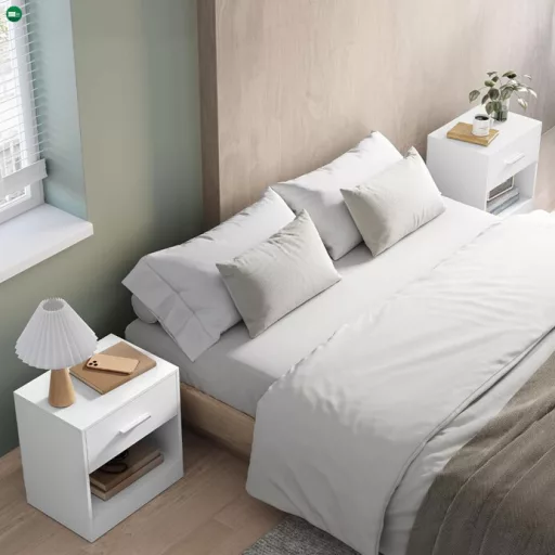 Tárolóasztal 39×28 cm, MDF, Fehér. ANT-E1081 WT