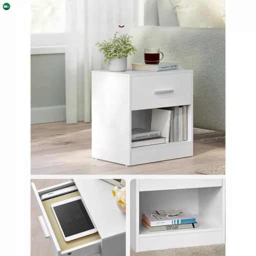 Tárolóasztal 39×28 cm, MDF, Fehér. ANT-E1081 WT