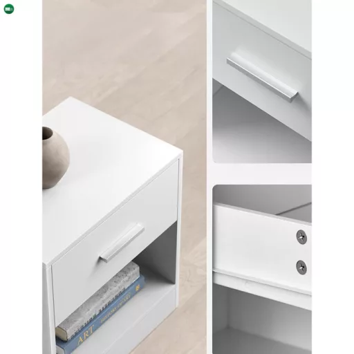 Tárolóasztal 39×28 cm, MDF, Fehér. ANT-E1081 WT