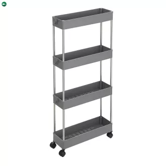 Gurulós tárolókocsi, műanyag, szürke, APV-E1008 GREY