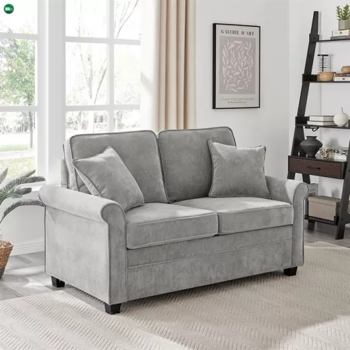 Kétszemélyes Kanapé, Szürke Corduroy Szövet. ASB-4170 GREY2