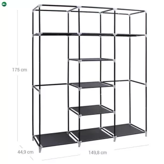 Fogas 150x45x175 cm, fém, fekete, AST-E1012 BK
