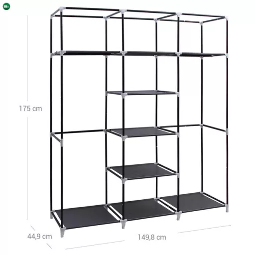 Fogas 150x45x175 cm, fém, fekete, AST-E1012 BK