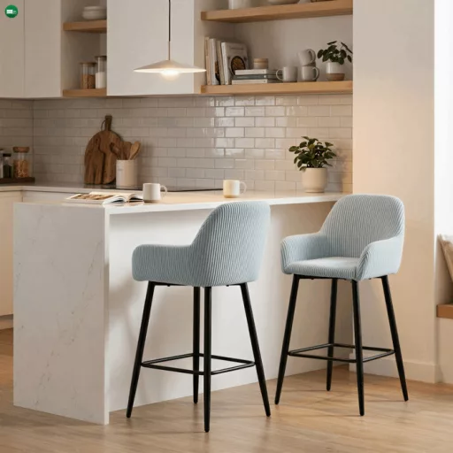 Bárszék kék szövet AUB-V4009 BLUE6