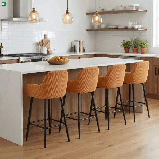 Bárszék sárga szövet AUB-V4009 YEL6