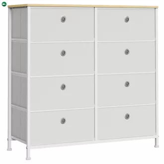   Fiókos szekrény 80x30x82cm, Fém Vázzal, Fehér Színben, AUK-E1024 WT