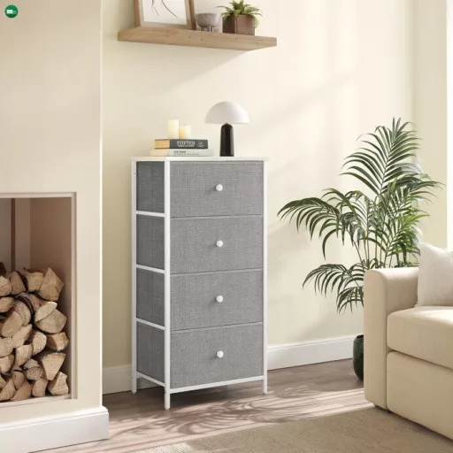 Szürke komód 45×30×92 cm méretben – AUK-E1031-GREY