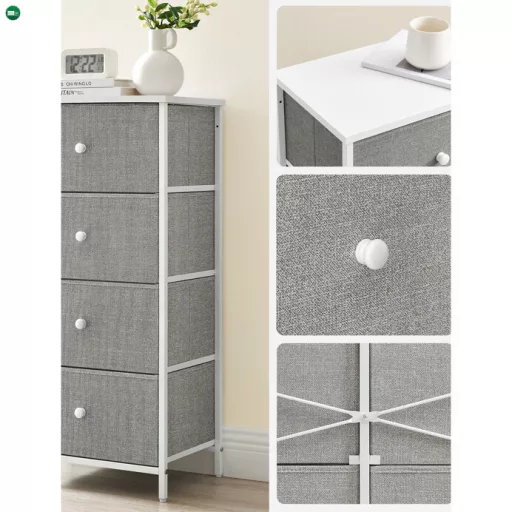 Szürke komód 45×30×92 cm méretben – AUK-E1031-GREY