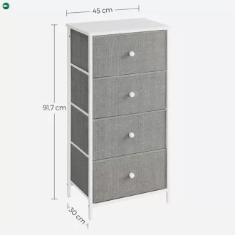 Szürke komód 45×30×92 cm méretben – AUK-E1031-GREY