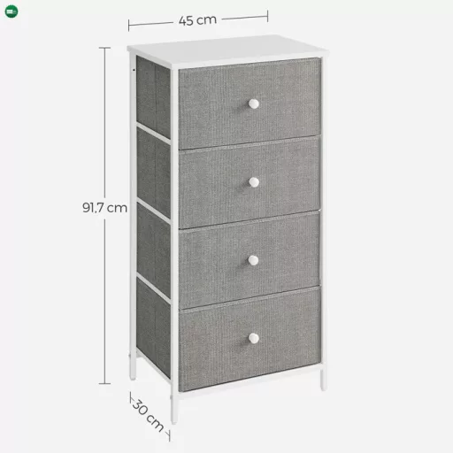 Szürke komód 45×30×92 cm méretben – AUK-E1031-GREY
