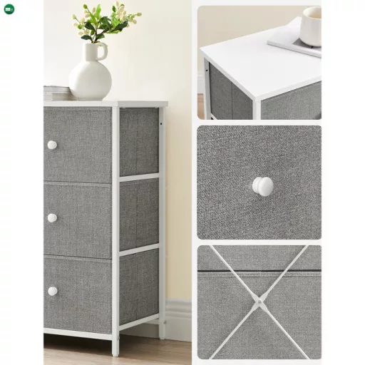 Szürke Fém Komód 80×30×71 cm. AUK-E1032 GREY