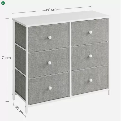 Szürke fém komód 80×30×71 cm GREY