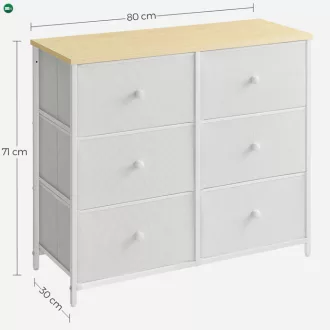 Fehér fém komód 80×30×71 cm WT
