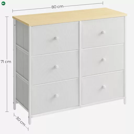 Fehér fém komód 80×30×71 cm WT