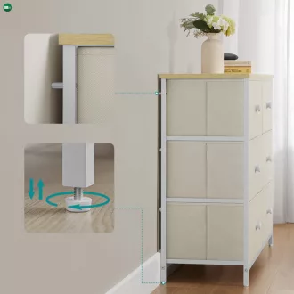 Bézs Fém Komód 80×30×71 cm. AUK-E1033 WT