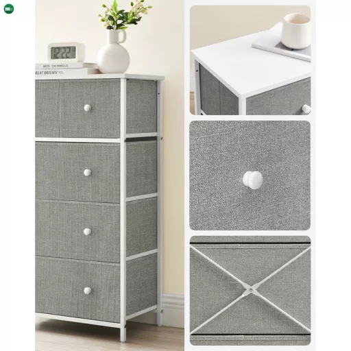 Szürke Fém Komód 56×30×93 cm. AUK-E1051 GREY