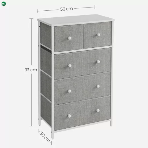 Szürke Fém Komód 56×30×93 cm. AUK-E1051 GREY