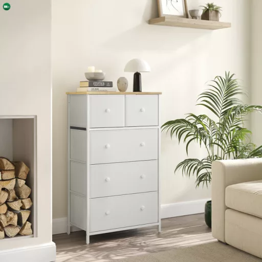 Fehér Fém Komód 56×30×93 cm. AUK-E1051 WT