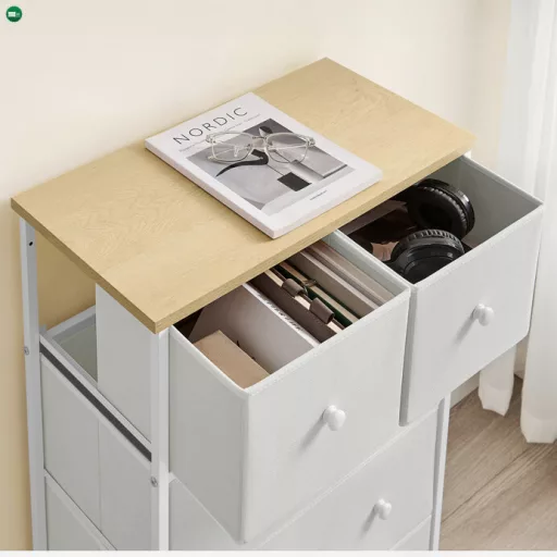 Fehér Fém Komód 56×30×93 cm. AUK-E1051 WT
