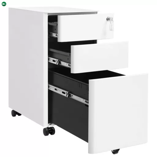 Irodai konténer 30x46x59 cm, fém, fehér, AUK-E1130 WT