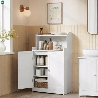   Fehér Fürdőszobai Szekrény 60×30×100 cm, MDF. AUK-E1177 WT