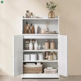   Fehér Fürdőszobai Szekrény 60×30×100 cm, MDF. AUK-E1177 WT