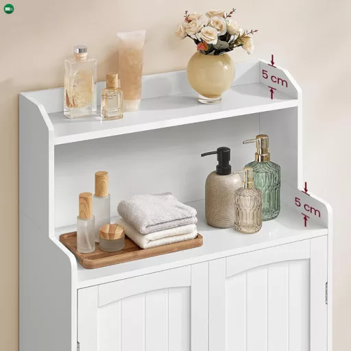 Fehér Fürdőszobai Szekrény 60×30×100 cm, MDF. AUK-E1177 WT