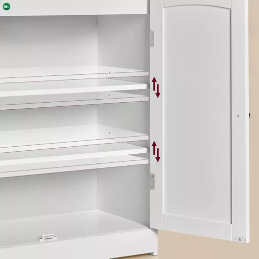 Fehér Fürdőszobai Szekrény 60×30×100 cm, MDF. AUK-E1177 WT