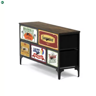 Többszínű MDF Komód 103×30×56 cm. AUK-W2103 BK