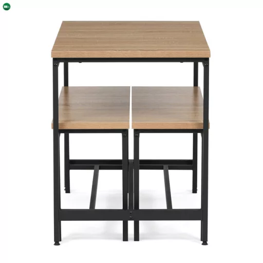 Étkezőgarnitúra 2 paddal, 110x60x75 cm méretben, MDF kivitelben, tölgy színben AUT-G1175 OAK