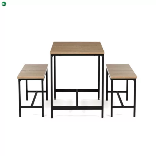 Étkezőgarnitúra 2 paddal, 110x60x75 cm méretben, MDF kivitelben, tölgy színben AUT-G1175 OAK