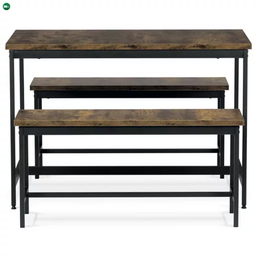 Étkezőszett 2 székkel, 110×60×75 cm, MDF Old Wood. AUT-G1175 OLW