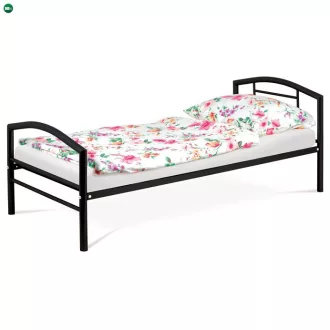 Egyszemélyes ágy 94x207 cm, fém, fekete, BED-1900 BK