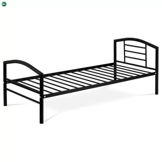 Egyszemélyes ágy 94x207 cm, fém, fekete, BED-1900 BK