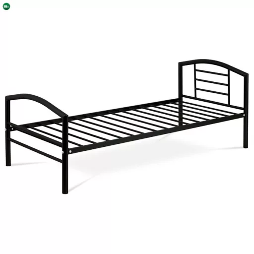 Egyszemélyes ágy 94x207 cm, fém, fekete, BED-1900 BK