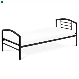 Egyszemélyes ágy 94x207 cm, fém, fekete, BED-1900 BK