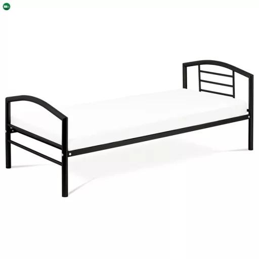 Egyszemélyes ágy 94x207 cm, fém, fekete, BED-1900 BK