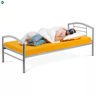 Fém Egyszemélyes Ágy 94×207 cm, Ezüst. BED-1900 SIL