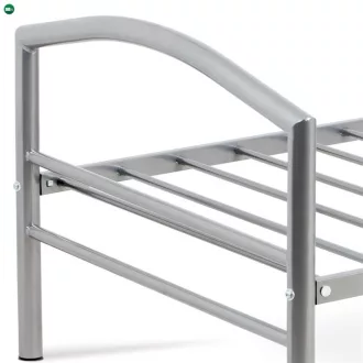 Fém Egyszemélyes Ágy 94×207 cm, Ezüst. BED-1900 SIL