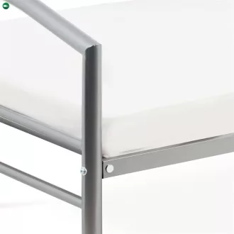 Fém Egyszemélyes Ágy 94×207 cm, Ezüst. BED-1900 SIL