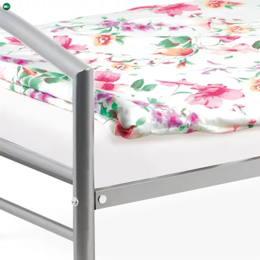 Fém Egyszemélyes Ágy 94×207 cm, Ezüst. BED-1900 SIL