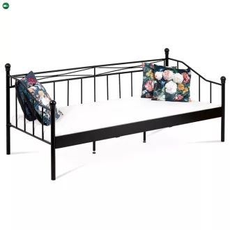   Fém Egyszemélyes Ágy 208×98 cm, Fekete Színben. BED-1905 BK