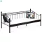 Fém Egyszemélyes Ágy 208×98 cm, Fekete Színben. BED-1905 BK
