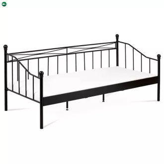   Fém Egyszemélyes Ágy 208×98 cm, Fekete Színben. BED-1905 BK