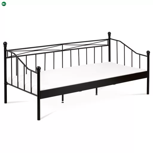Fém Egyszemélyes Ágy 208×98 cm, Fekete Színben. BED-1905 BK