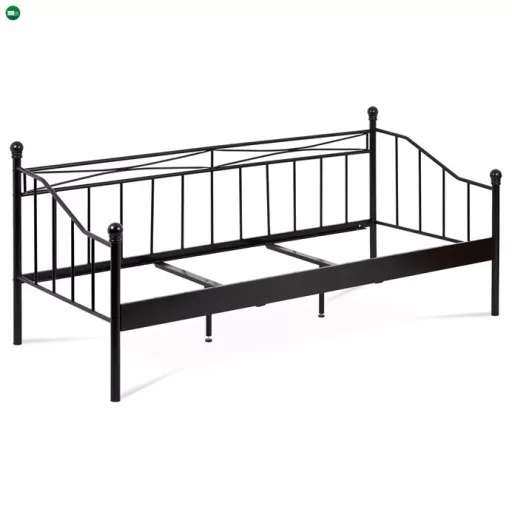 Fém Egyszemélyes Ágy 208×98 cm, Fekete Színben. BED-1905 BK
