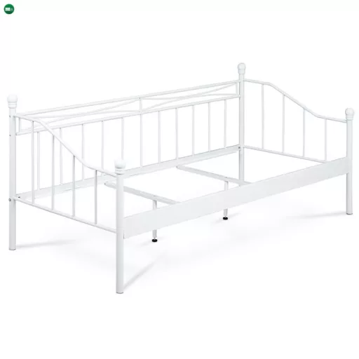 Fém Egyszemélyes Ágy 208×98 cm, Fehér Színben. BED-1905 WT