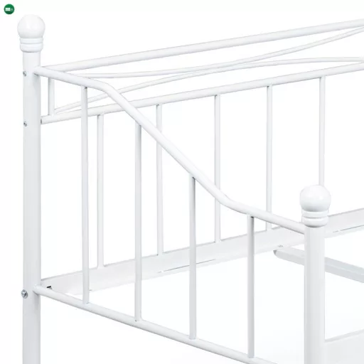 Fém Egyszemélyes Ágy 208×98 cm, Fehér Színben. BED-1905 WT