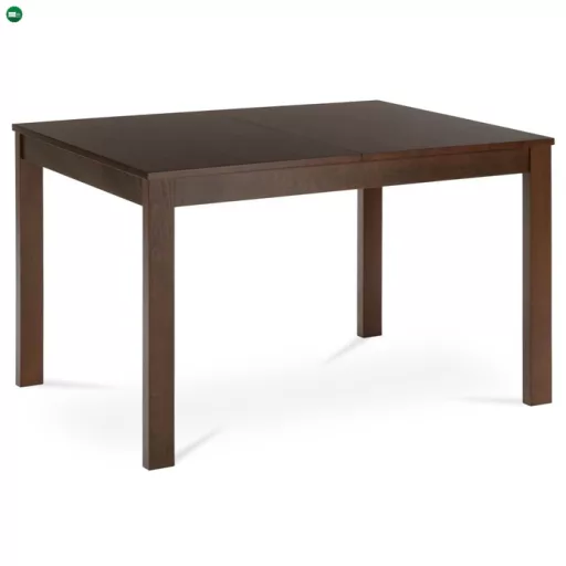 Kihúzható étkezőasztal 120+30x80x74 cm, MDF asztallap, furnér, tömörfa lábak, dió színben