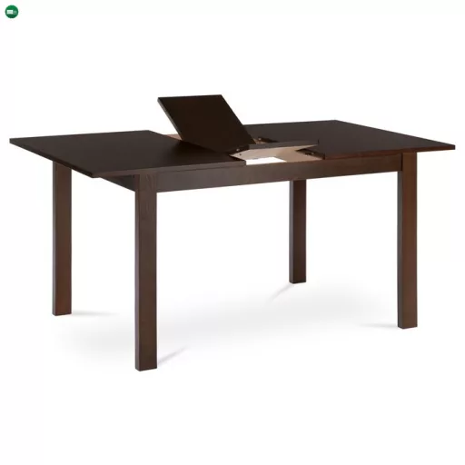 Kihúzható étkezőasztal 120+30x80x74 cm, MDF asztallap, furnér, tömörfa lábak, dió színben